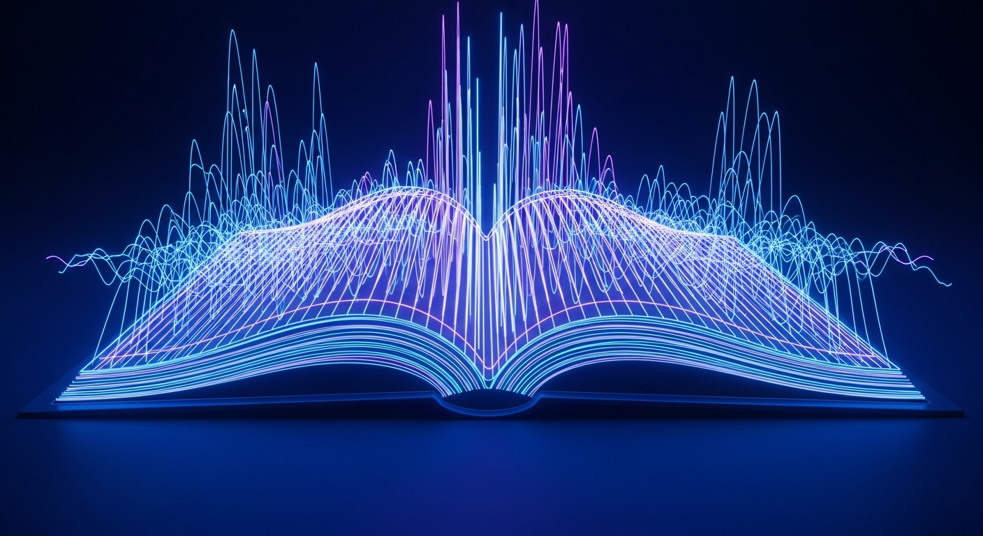 Audiobook with sound waves